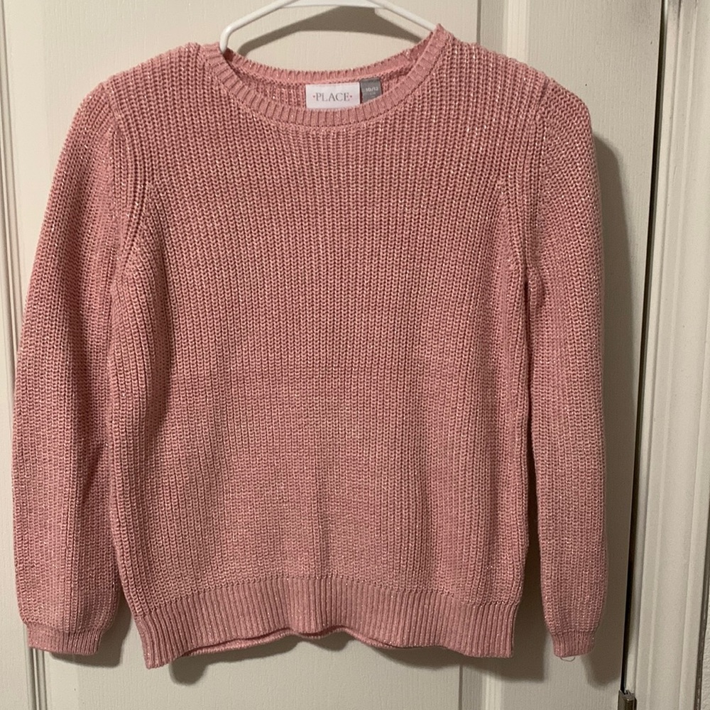 Sparkly Pink sweater size L big girls by Childrens Place